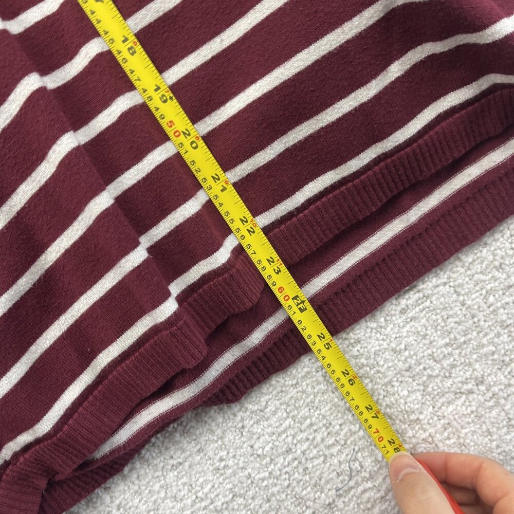 Lot x2 Bulk Striped Pullover Sweater Knit Red  / Grey Women Sz XL Preppy Cozy - Picture 9 of 16